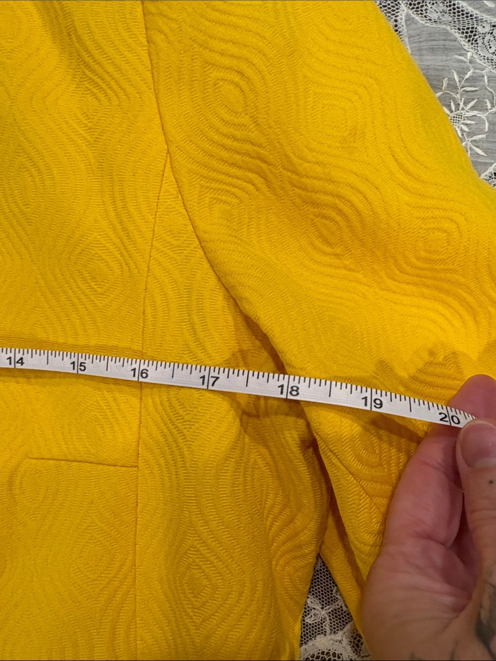 Yellow Textured Button Jacket - Picture 6 of 8